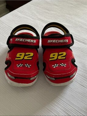 Skechers Kids Red & Black Adventure Racer 92 Light Up Sandals